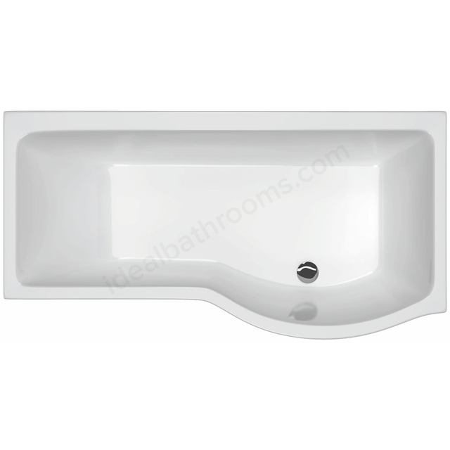 Carron Brio 1650mm Right Handed Carronite Shower Bath - White