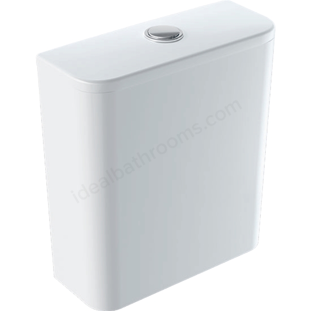 Geberit Smyle Exposed Cistern, Close-Coupled Dual Flush Bottom Connection - White