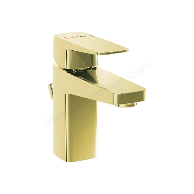 VitrA Root Square Basin Mixer Soft Gold Basin Mixer With Pop-Up