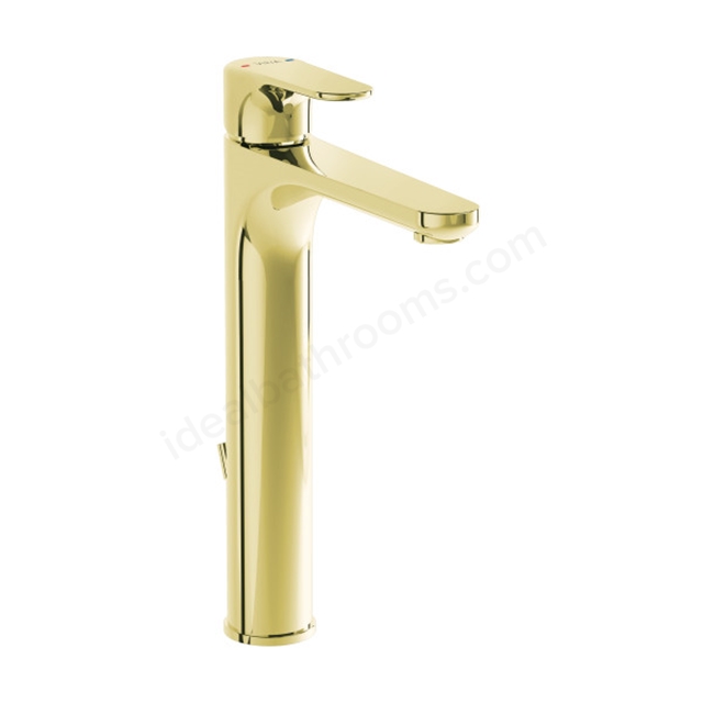 VitrA Root Round Basin Mixer Soft Gold Basin Mixer With Pop-Up