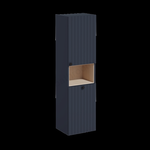 VitrA Root Groove Matt Dark Blue Tall Unit with Laundry Basket - 40cm Right-hand hinged