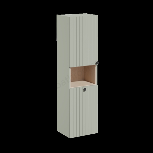 VitrA Root Groove Short Matt Retro Green Tall Unit with Laundry Basket - 40cm Left-hand hinged