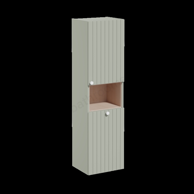 VitrA Root Groove Short Matt Retro Green Tall Unit with Laundry Basket - 40cm Right-hand hinged