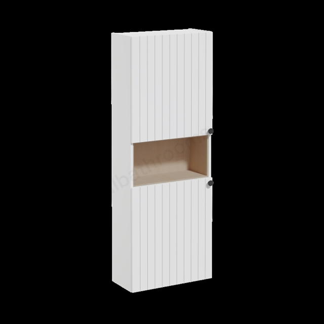 VitrA Root Groove Compact Short Matt Light Grey Tall Unit - 55cm Left-hand hinged