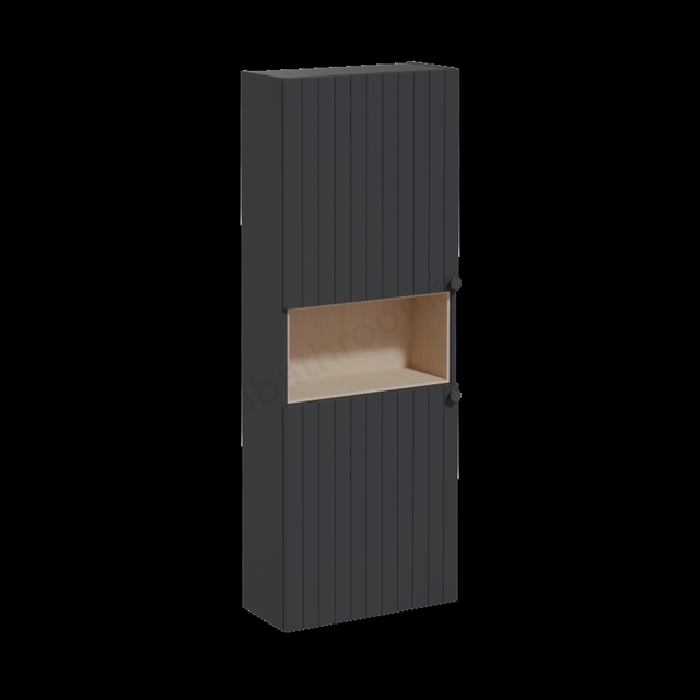 VitrA Root Groove Compact Short Matt Graphite Tall Unit - 55cm Left-hand hinged