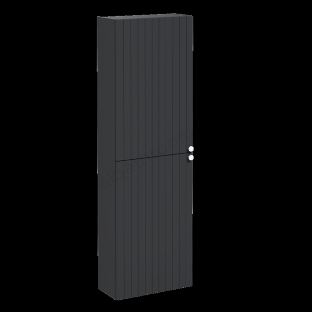 VitrA Root Groove Matt Graphite Tall Unit - 55cm Left-hand hinged