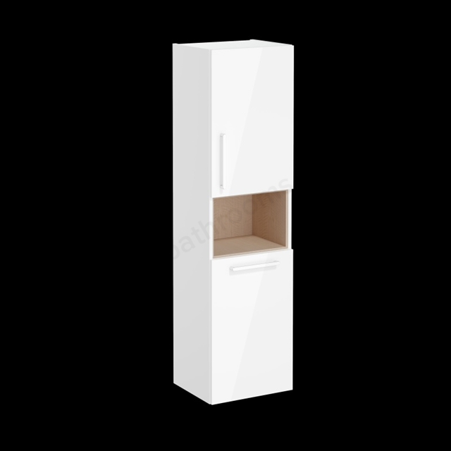 VitrA Root Flat Tall Unit White High Gloss, with laundy basket, Right