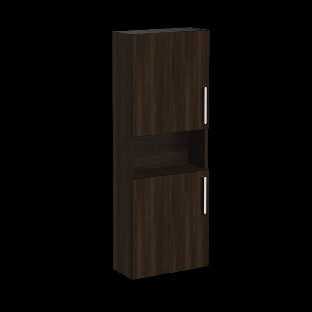 VitrA Root Flat, Tall unit, 55 cm, compact,short Walnut, -Left