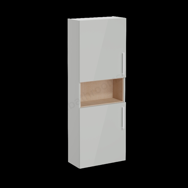 VitrA Root Flat Tall Unit Pearl Grey High Gloss, -Left