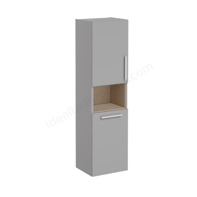 VitrA Root Flat Tall Unit Matt Rock Grey, with laundy basket, Left