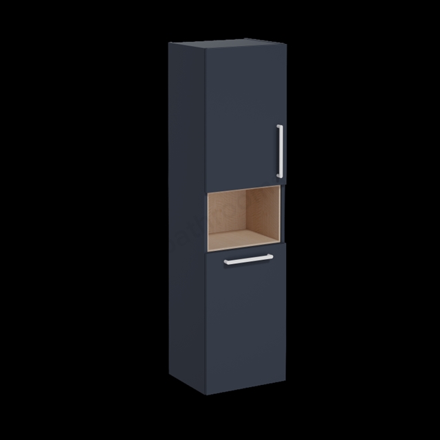 VitrA Root Flat Tall Unit Matt Dark Blue, with laundy basket, Left