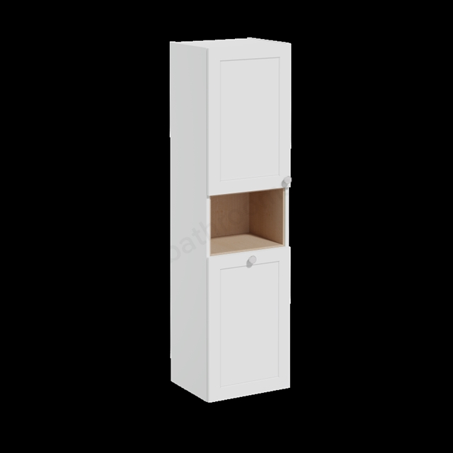 VitrA Root Classic Tall Unit Matt Light Grey, with laundy basket, Left