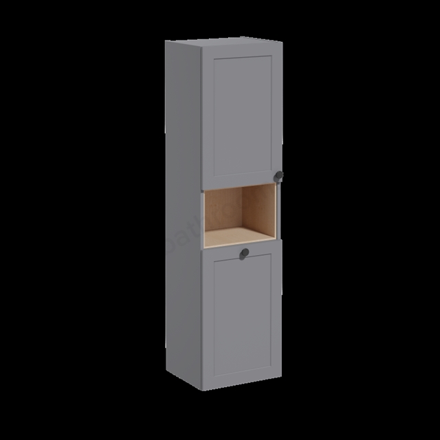 VitrA Root Classic Tall Unit Matt Grey, with laundy basket, Left