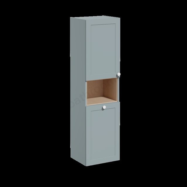 VitrA Root Classic Tall Unit Matt Fijord Green, with laundy basket, Left
