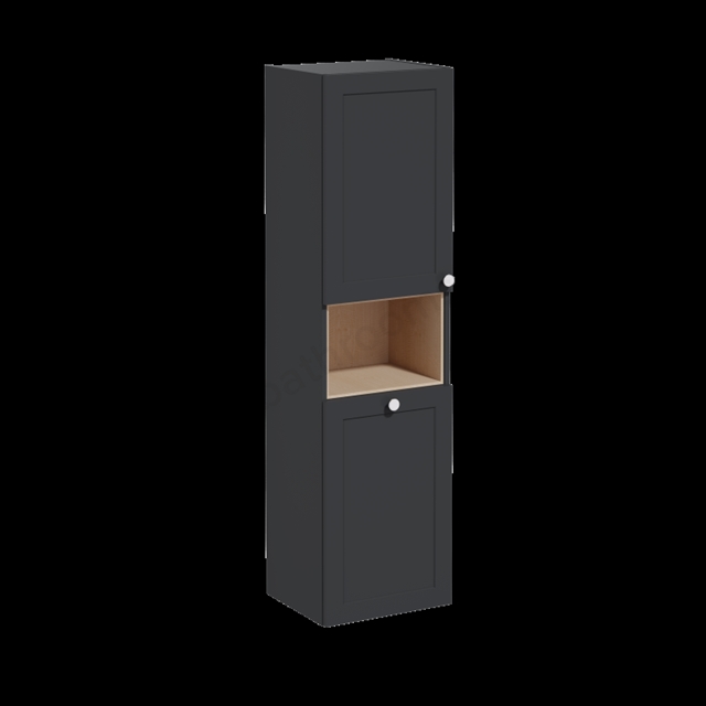 VitrA Root Classic Tall Unit Matt Graphite, with laundy basket, Left