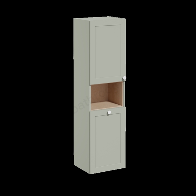 VitrA Root Classic Tall Unit Matt Retro Green, with laundy basket, Left
