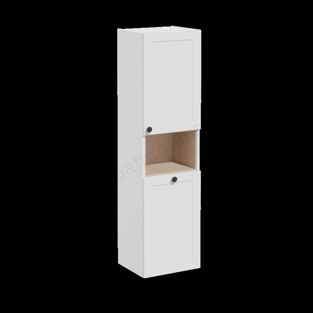 VitrA Root Classic Tall Unit Matt Light Grey, with laundy basket, Right