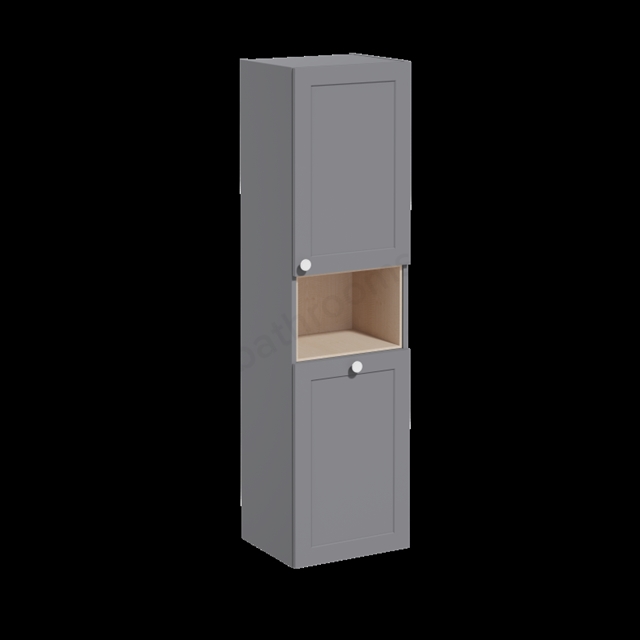 VitrA Root Classic Tall Unit Matt Grey, with laundy basket, Right