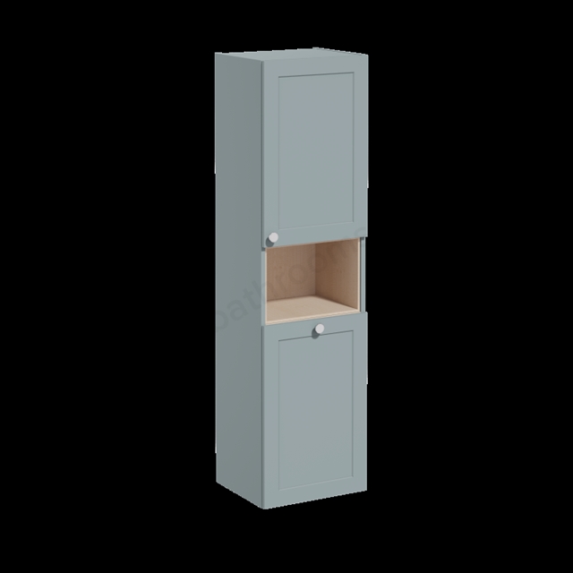 VitrA Root Classic Tall Unit Matt Fijord Green, with laundy basket, Right