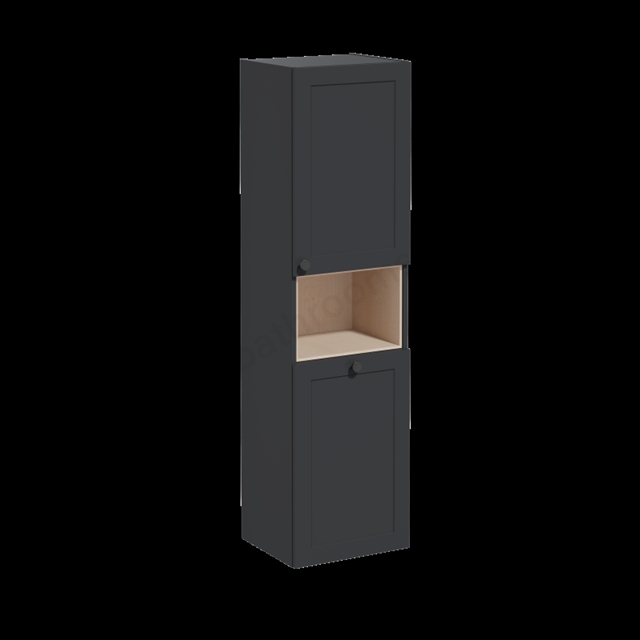 VitrA Root Classic Tall Unit Matt Graphite, with laundy basket, Right