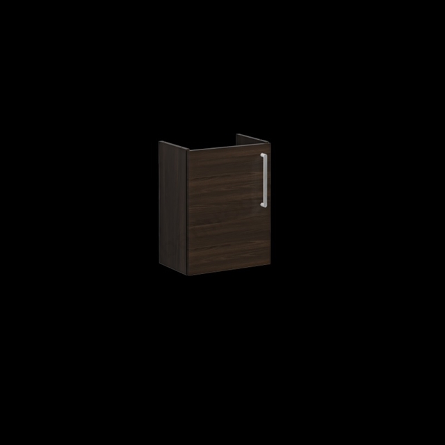 VitrA Root Flat, Vanity unit, 45 cm, compact,w/doors Walnut, with right tap hole, without washbasin, Left