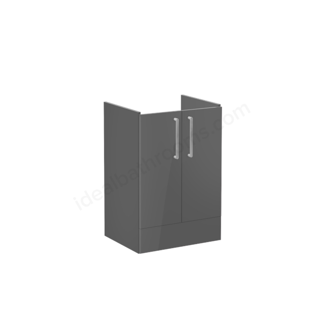 VitrA Root Flat Washbasin Unit Anthracite High Gloss, without washbasin