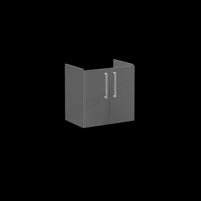 VitrA Root Flat Washbasin Unit Anthracite High Gloss; without washbasin