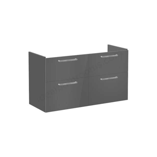 VitrA Root Flat; Vanity unit; 120 cm;four drawers Anthracite High Gloss; without washbasin