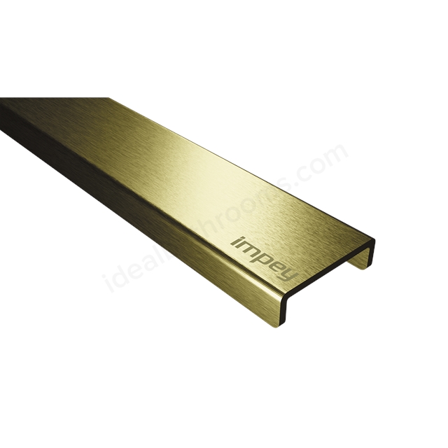 Impey Linear 600mm Element Horizontal Outlet Drain - Brushed Gold