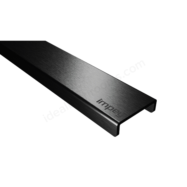 Impey Linear 600mm Element Vertical Outlet Drain - Brushed Black