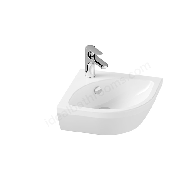 VitrA Integra Corner Basin - 40cm 1 Tap Hole, with Overflow Hole