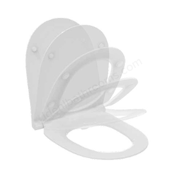 Ideal Standard i.Life O Slim Slow Close Toilet Seat w/ Quick Release - White