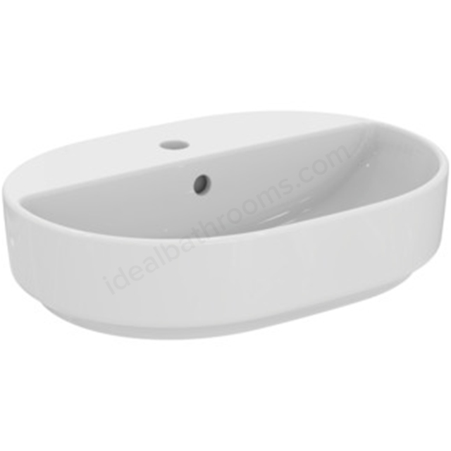 Ideal Standard i.Life O 550 x 400mm Oval Vessel Basin w/ 1 Tap Hole & Overflow - White