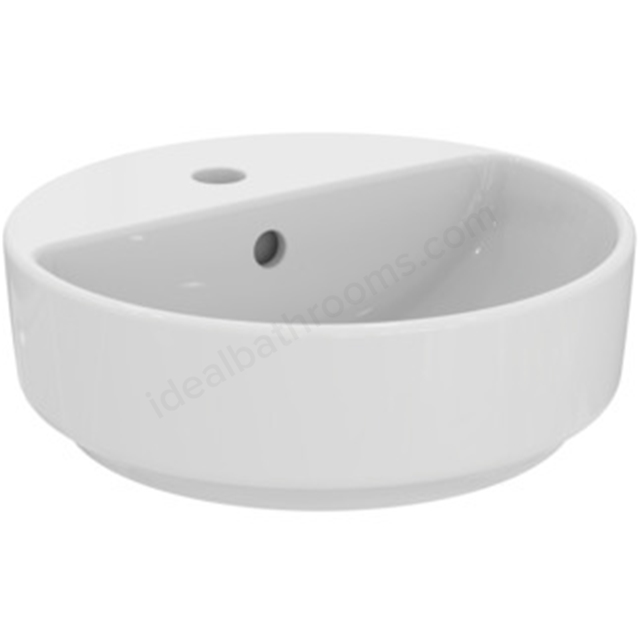 Ideal Standard i.Life O 400 x 400mm Round Vessel Basin w/ 1 Tap Hole & Overflow - White