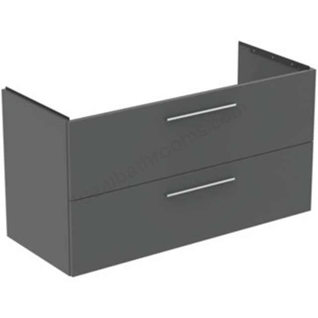 Ideal Standard i.Life B 1200 x 500mm Vanity Unit w/ 2 Drawers & Left Hand Basin - Quartz Matt Grey