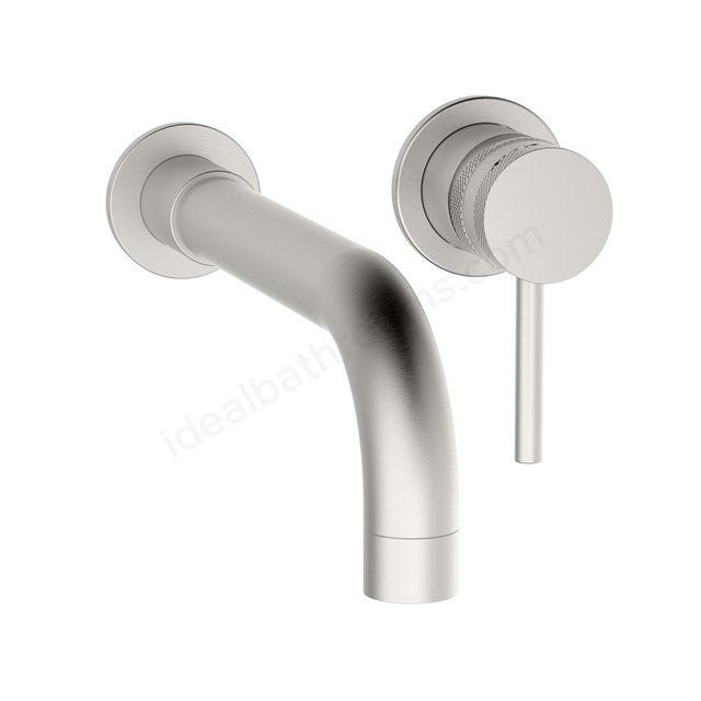 Scudo Core Wall Mounted Basin & Filler - Brushed Nickel
