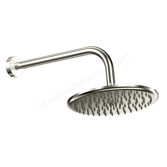 Scudo Shower Arm & Round Shower Head - Brushed Nickel