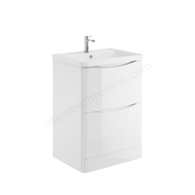 Scudo Bella 600mm Floorstanding Vanity Unit - Gloss White