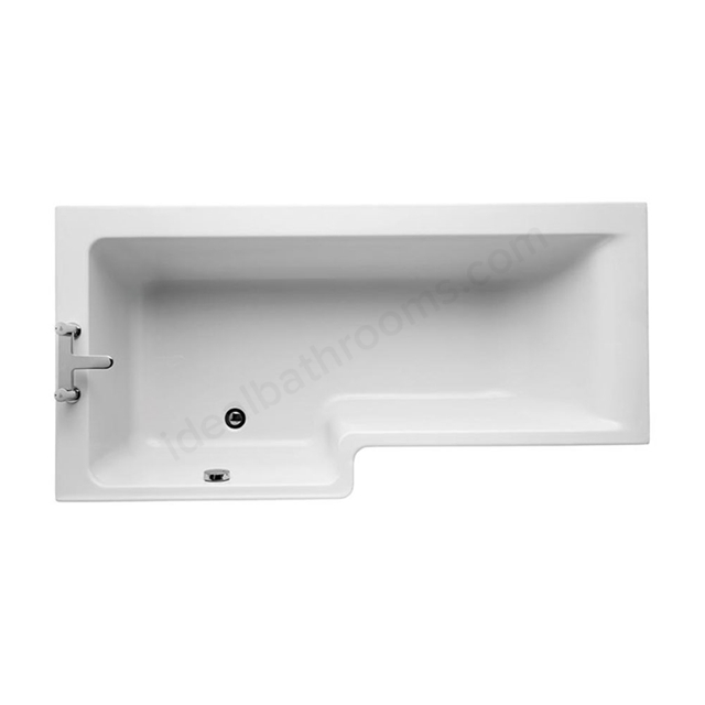 Ideal Standard Concept 1700mm Square Shower Bath; Right Handed; 0 Tap Holes - White