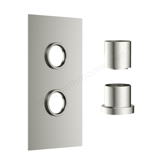 Scudo Core 1 Outlet Concealed Plate w/ Sleeves - Brushed Nickel