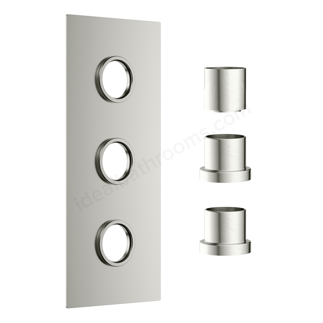 Scudo Core 3 Outlets Concealed Plate w/ Sleeve - Brushed Nickel