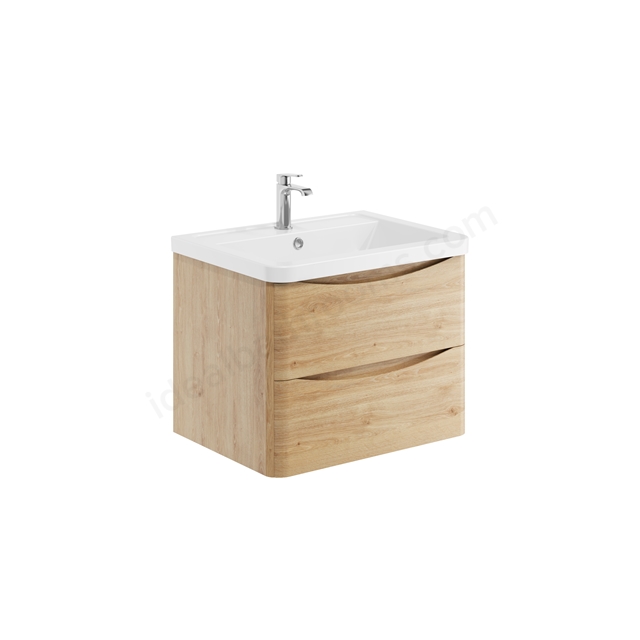 Scudo Bella 600mm x 450mm Wall Mounted Vanity Unit - Davos Oak