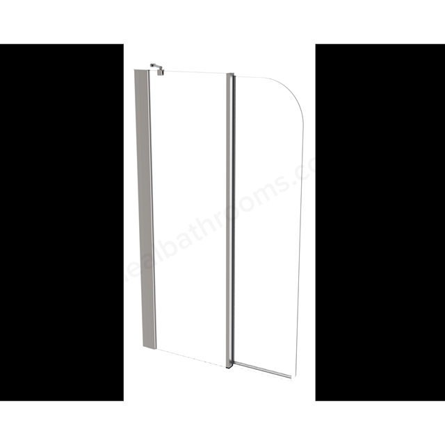 Roman Haven6 1500mm x 910mm Curved Inward Folding Bath Screen - Chrome