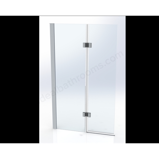 Roman Innov8 1500mm x 900mm Inward Hinged Left Handed Bath Screen - Black
