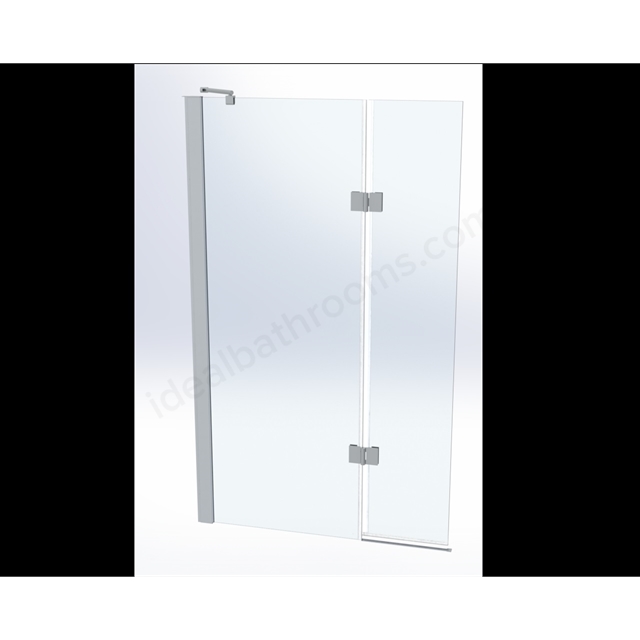 Roman Innov8 1500mm x 910mm Outward Hinged Left Handed Bath Screen - Brushed Brass