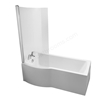 Ideal Standard Tempo Arc 1700mm Shower Bath; Left Handed; 0 Tap Holes - White