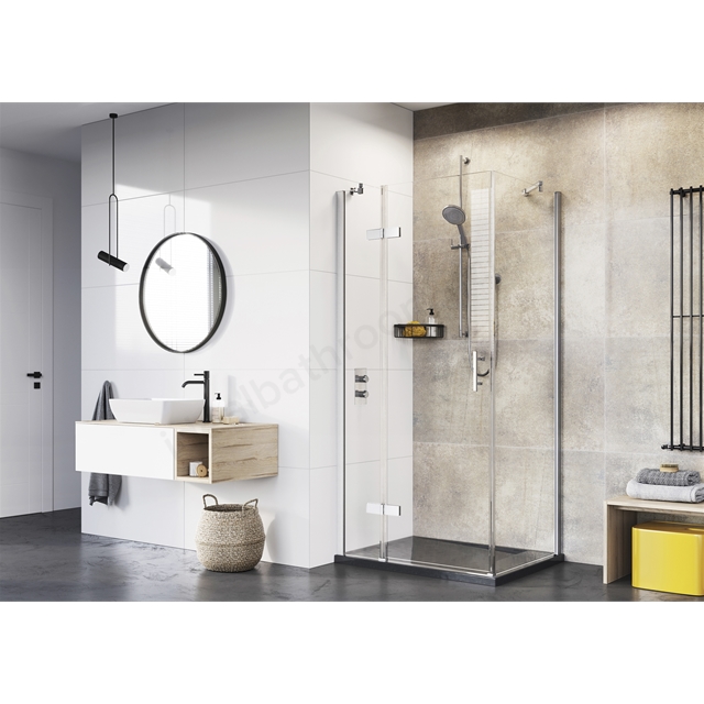 Roman Innov8 Hinged Door for Hinged Inline Corner Enclosure - Chrome