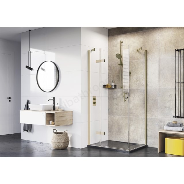 Roman Innov8 Hinged Door for Hinged Inline Corner Enclosure - Brushed Brass