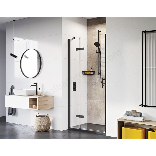 Roman Innov8 Hinged Door for Inline Alcove Fitting - Black