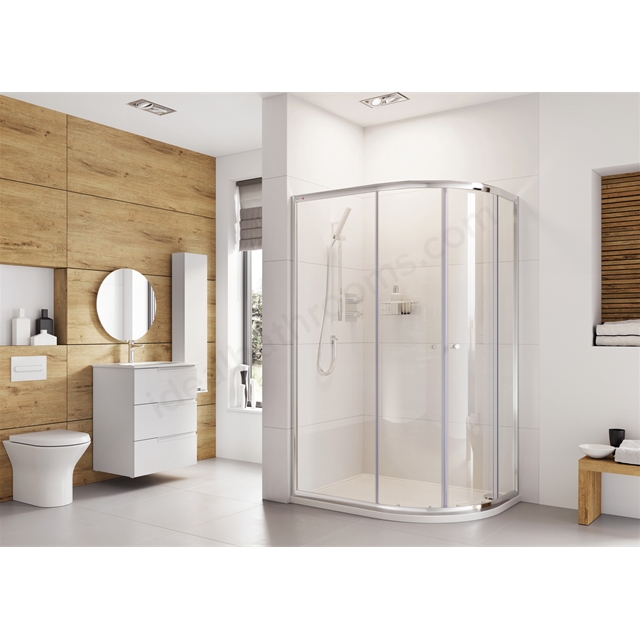 Roman Haven6 2 Door Offset Quadrant 900 x 1200mm - Chrome